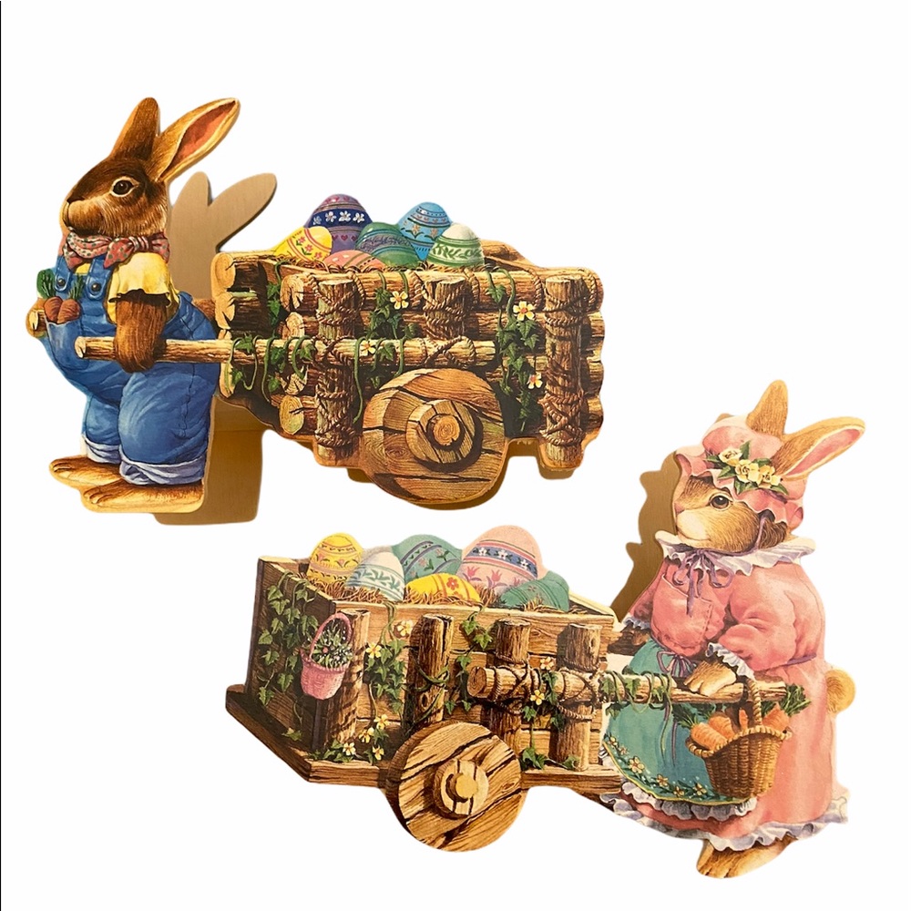 Wooden Vintage Easter Egg Holders MINT